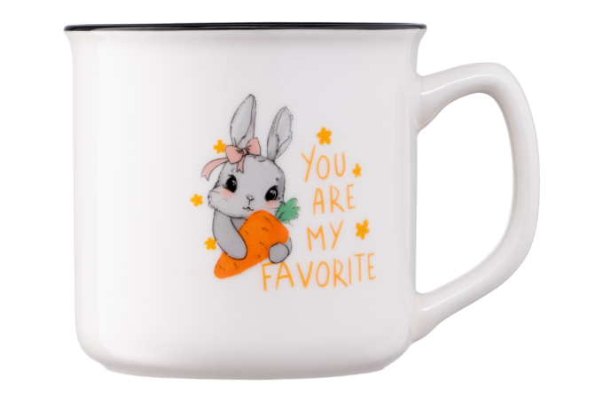 Чашка Ardesto Cute rabbit, 320мл, фарфор, белый