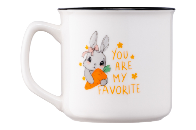Чашка Ardesto Cute rabbit, 320мл, фарфор, белый