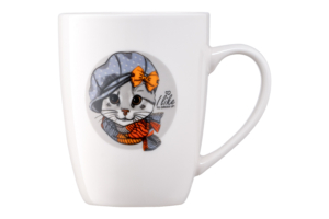 Чашка Ardesto Lovely cat, 320мл, порцеляна, білий