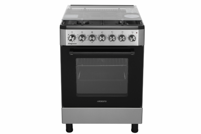 Плита ARDESTO комби Elegance, 66л, 60×60см, конвекция, чугун, подсветка, форсунки LPG (подключение газового баллона), серый
