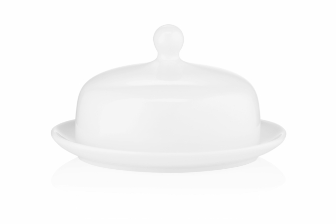 Ardesto Butter dish Imola, 15х9cm, porcelain, white
