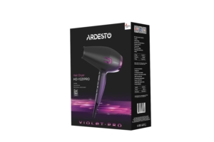 Фен Ardesto Violet PRO HD-Y221PRO ,1750-2100Вт, 2 швидкості, 3темп.режими,дифузор, чорний