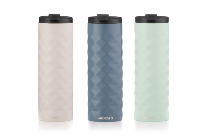 Ardesto Travel mug Bright City, 400ml, stainless steel, beige