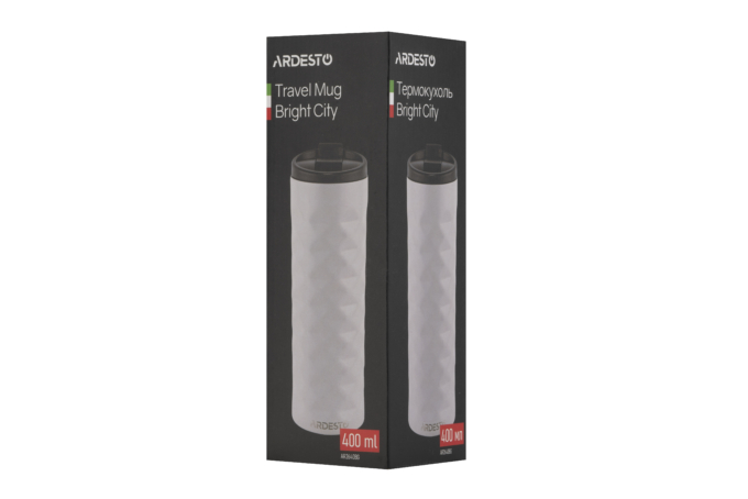 Ardesto Travel mug Bright City, 400ml, stainless steel, beige