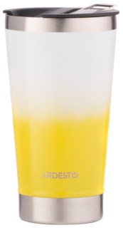 Ardesto Beer mug with opener  Bright City, 470ml, stainless steel, yellow