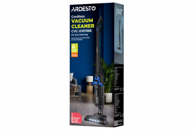 Ardesto cordless VC, 140W, dust cont -1L, battery operation up to 50min, HEPA, black with blue