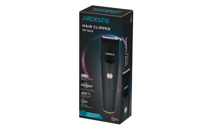 Машинка для стрижки  Ardesto HC-Y22-B, сеть+акум., насадок-1, сталь+керамика, черный
