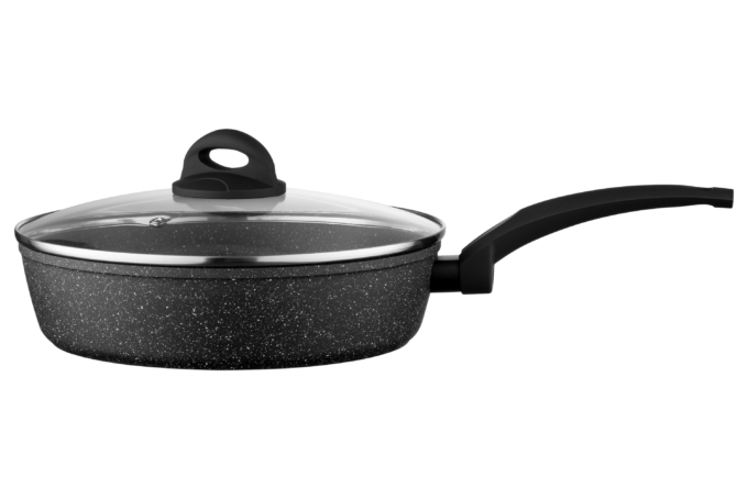 Сковорода глубокая с крышкой Ardesto Gemini Gourmet Viareggio, 26см, алюминий, черный