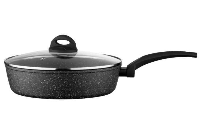 Ardesto Deep Fry pan with lid Gemini Gourmet Viareggio, 28cm, aluminium, black