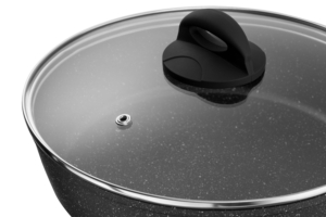 Ardesto Deep Fry pan with lid Gemini Gourmet Viareggio, 28cm, aluminium, black