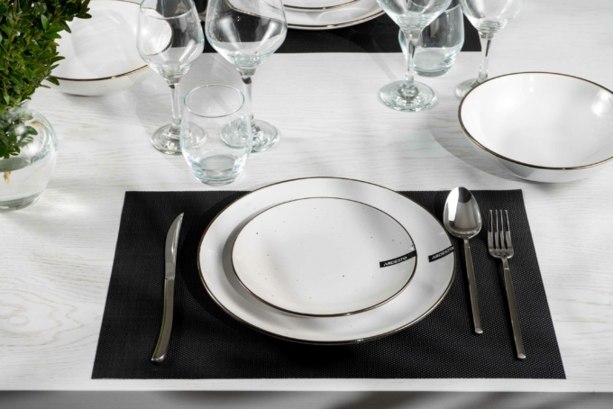 Ardesto Serving mat Black, 30х45cm, PVC, rectangular, black