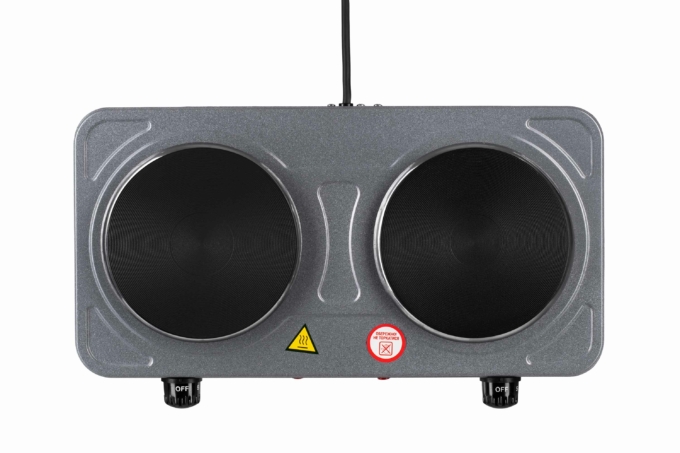 Плитка настольная Ardesto электрическая, конф. — 2кВт на 1 и 1кВт, управл. — мех., графит