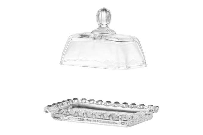 Ardesto Butter dish 11х7cm, glass, transparent