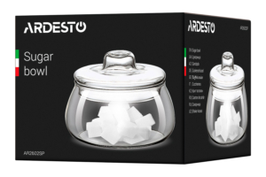 Ardesto Sugar bowl, 500ml, borosilicate glass, transparent