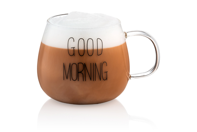 Набір чашок з ручками Ardesto Good Morning, 350мл, 2шт, боросилікатне скло, прозорий