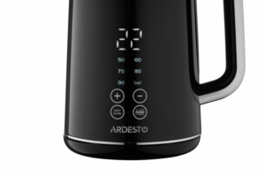 Електрочайник Ardesto Elegance, 1.7л, LED дисплей, подвійні стінки, Otter, чорний глянець