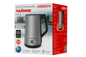 Ardesto electric kettle Steel Collection, 1.7L, LED display, double-walled, Strix, silver