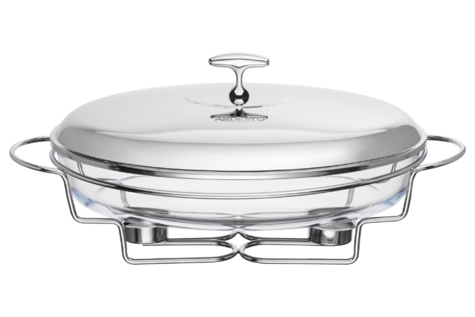 Ardesto Food warmer Black Mars, 3000ml, glass, stainless steel, oval, transparent
