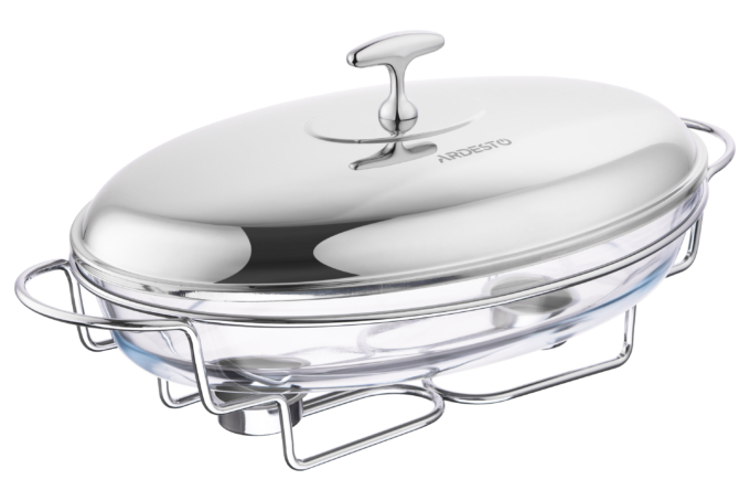 Ardesto Food warmer Black Mars, 3000ml, glass, stainless steel, oval, transparent