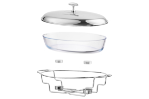 Ardesto Food warmer Black Mars, 3000ml, glass, stainless steel, oval, transparent