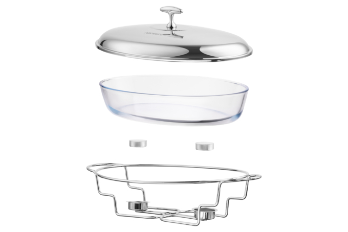 Ardesto Food warmer Black Mars, 3000ml, glass, stainless steel, oval, transparent