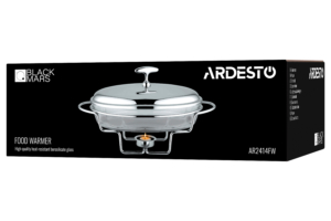 Ardesto Food warmer Black Mars, 3000ml, glass, stainless steel, oval, transparent