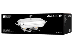 Ardesto Food warmer Black Mars, 3000ml, glass, stainless steel, rectangle, transparent