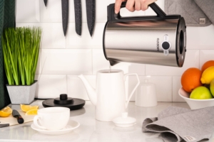 Ardesto electric kettle Steel Collection, 1.7L, LED display, double-walled, Strix, silver