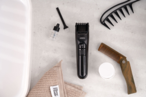 Ardesto hair clipper HC-Y10-B, 220V+battery, nozzles-1, steel, black