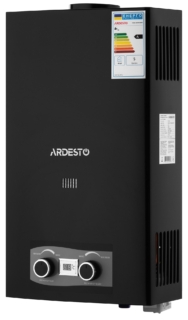 ARDESTO Газова колонка X2, 10 л/хв., 20 кВт, розпалювання від батарейок, чорний