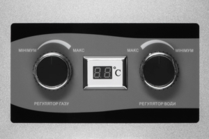 ARDESTO X2 gas column, 10 l/min, 20 kW, battery ignition, display, stainless steel