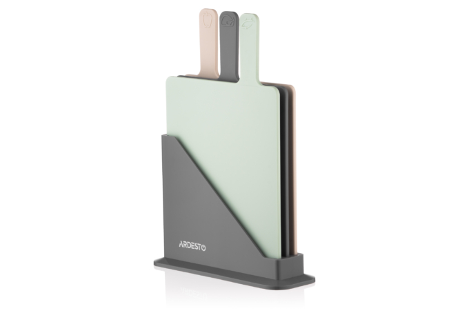 Ardesto Cutting board set on stand Fresh, 3 pcs, 24.1х33х7.9cm, plastic