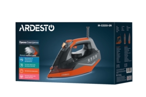Утюг Ardesto IR-C2233-GR, 2200Вт, 340мл, паровой удар, керам. подошва, чёрно-помаранчевий