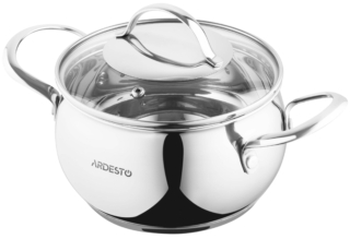 Каструля зі скляною кришкою Ardesto Gemini Liguria, 2.2л, нержавіюча сталь