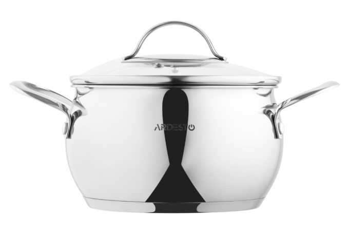 Ardesto Casserole with glass lid Gemini Liguria, 3l, stainless steel