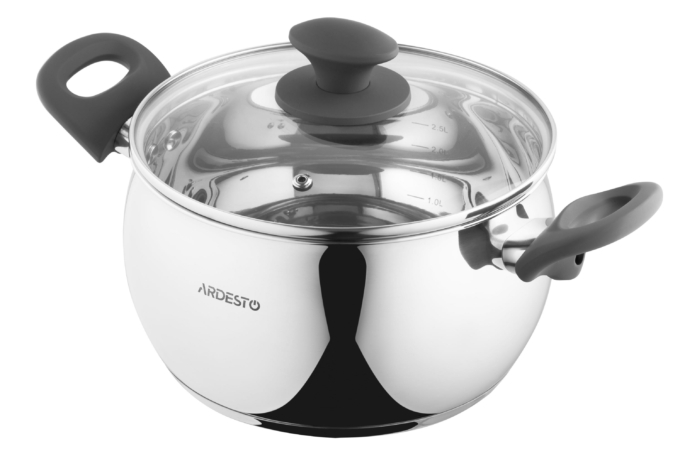 ARDESTO Каструля Gemini Cremona, скляна кришка, 4.0 л, нержавіюча сталь