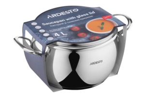 Каструля зі скляною кришкою Ardesto Gemini Liguria, 4л, нержавіюча сталь