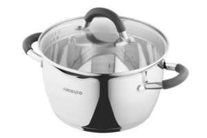 Ardesto Casserole with glass lid and drain spout Gemini Livorno, 3.2l, stainless steel, silicone