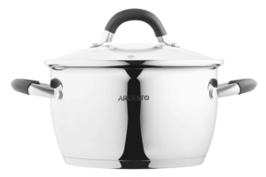 Ardesto Casserole with glass lid and drain spout Gemini Livorno, 3.2l, stainless steel, silicone