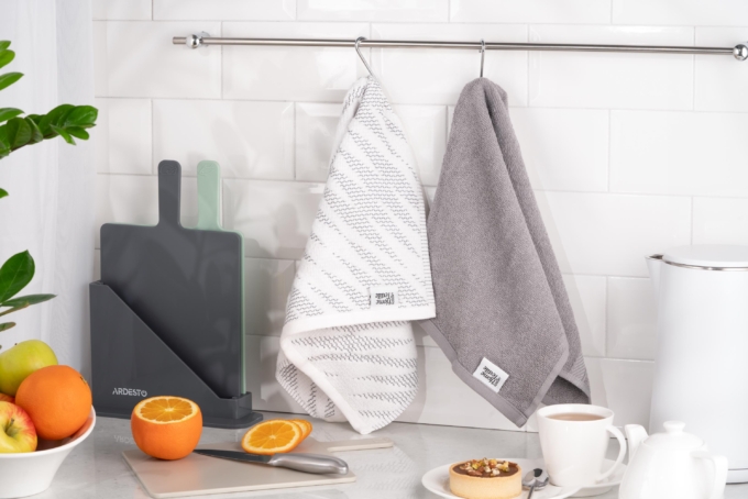 Набір рушників для кухні Ardesto SuperSoft,  40х60см, 2шт, 100% бавовна, сірий