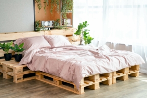 Fitted sheet ARDESTO Mix&Match 90×200+30cm, 100% cotton, sateen, light pink