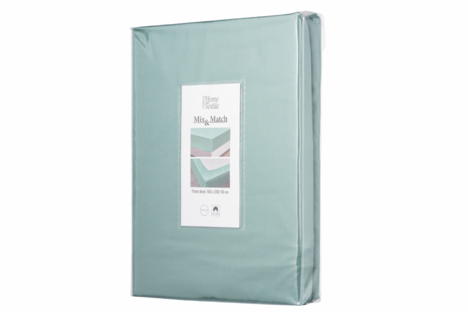 Fitted sheet ARDESTO Mix&Match 160×200+30cm, 100% cotton, sateen, green