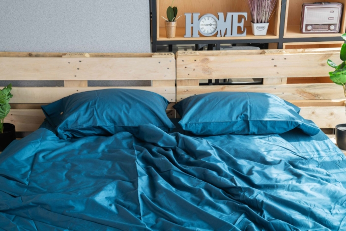 Простынь на резинке ARDESTO Mix&Match, 180х200+30см, 100% хлопок, сатин, синий