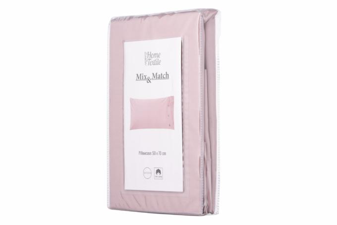 Наволочка ARDESTO Mix&Match, 50х70см, 100% хлопок, сатин, розовый светлый
