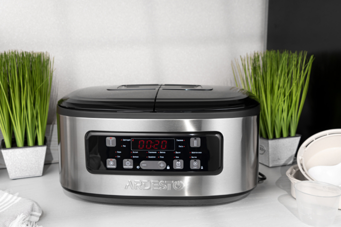 Ardesto multicooker, 900W, bowl-2х1.5l, electronic control, 2 bowls, plastic, silver-black