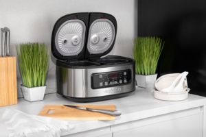 Ardesto multicooker, 900W, bowl-2х1.5l, electronic control, 2 bowls, plastic, silver-black