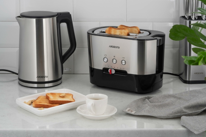 Ardesto toaster Steel Collection 800W, metal/plastic, silver-black