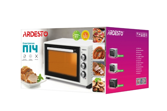 Electric oven ARDESTO, 40L, 1300W, mech., white