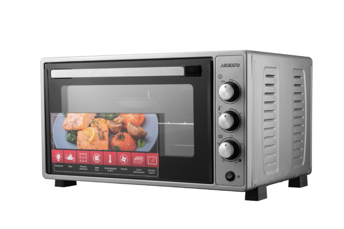 Electric oven ARDESTO, 52L, 1700W, mech., convection, double glass, rotisserie, grey