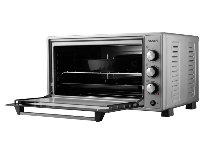 Electric oven ARDESTO, 52L, 1700W, mech., convection, double glass, rotisserie, grey